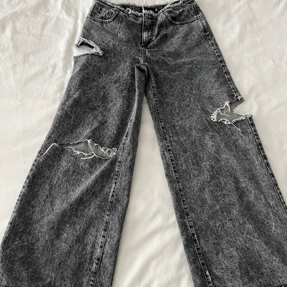 SER.O.YA. Distressed Wide Leg Jeans - Black - Picture 3 of 6
